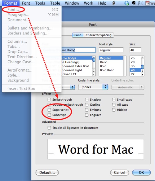 what is the shortcut for strikethrough in word on a mac